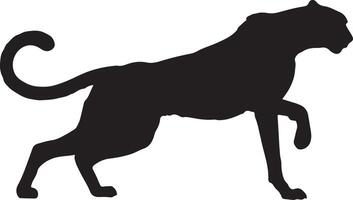 Black panther silhouette, prowling with power and grace, originally from a graphic vector
