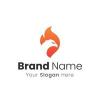 Fiery Eagle Head Brand Identity Logo Design Concept for Powerful Corporations vector