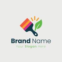 Vibrant Eco Friendly Paint Brush Logo Design for Your Business Needs vector