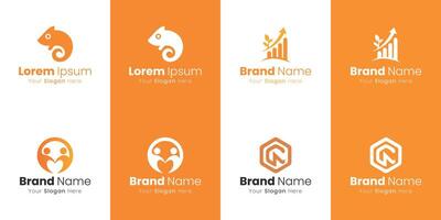 Modern Abstract Logo Designs With Creative Visual Elements And Typography vector