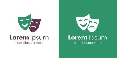Creative Brand Identity Logo Design Featuring Comedy Tragedy Theater Masks vector