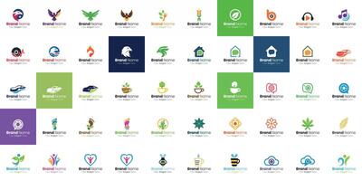 Various unique brand logos vector