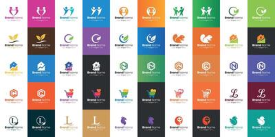 Diverse Collection of Modern Logo Designs Showcasing Creativity and Professionalism vector