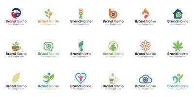 Collection of Diverse Logo Designs for Various Businesses and Industries vector