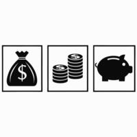 Financial icons logo set showing money savings and transaction vector