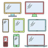 Modern technology icons. Modern technology. Color line icons. vector