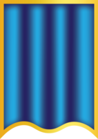 Golden Framed Blue Patterned Shield with Vertical Gradient Stripes. background design. png