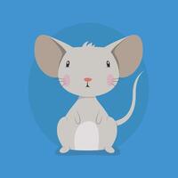 Cartoon mouse illustration on blue vector