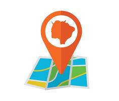 Map icon with location pin vector