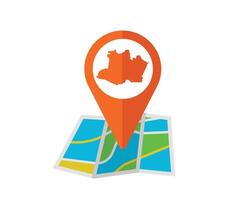 Location pin on a colorful map vector