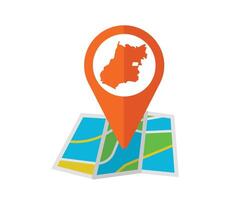Map pin on colorful map illustration vector
