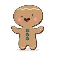 Cute gingerbread character with a smile vector