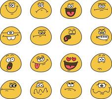 Colorful emoticons showing different emotions vector