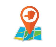 Map with location pin icon vector