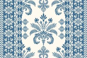blue floral pattern design vector