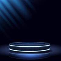 Circular stage with dramatic lighting effect vector