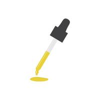 Yellow Liquid Dropper Isolated on White Background vector
