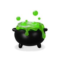 Halloween cauldron with green slime vector