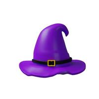 Purple witch hat with black belt vector