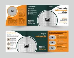 Charity fundraising event brochure vector