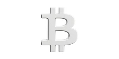 3D Bitcoin Symbol In. Cryptocurrency And Digital Finance Concept Isolated On Transparent Background png
