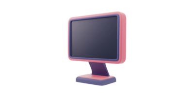 Retro-Style Pink And Purple Computer Monitor. Vintage Technology And Nostalgic Design Isolated On Transparent Background png