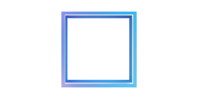 Blue Gradient Square Frame. Modern Design Element For Art And Photography Display Isolated On Transparent Background png