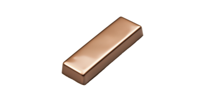 Copper Bullion Bar. Investment And Wealth Preservation Concept Isolated On Transparent Background png