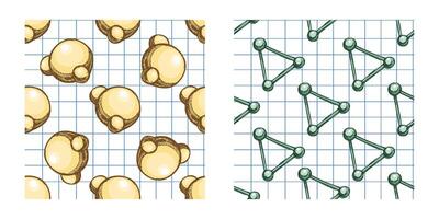 Artistic pattern of yellow and green shapes vector
