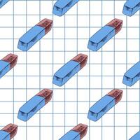 Pattern of colorful erasers on grid vector