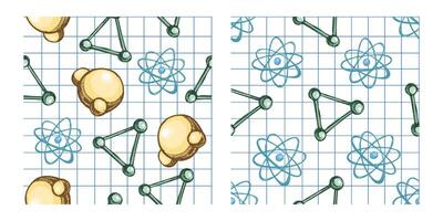 Science patterns with atoms and molecules vector