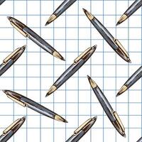 Pattern of pens on grid paper vector