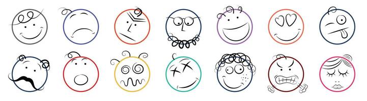 Set of Emoji Faces vector
