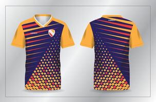 Soccer jersey design in yellow and purple vector