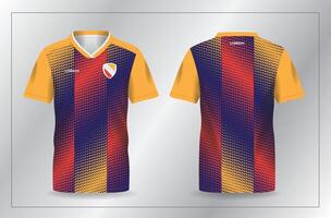 Colorful soccer jersey front and back view vector