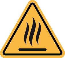 Hot surface warning sign . Yellow triangle warning sign with hot surface mark symbol . illustration vector