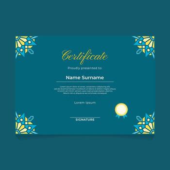Certificate template with decorative border vector