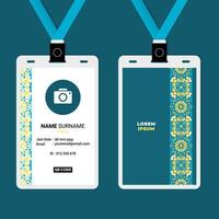 Name badge design template with QR code vector