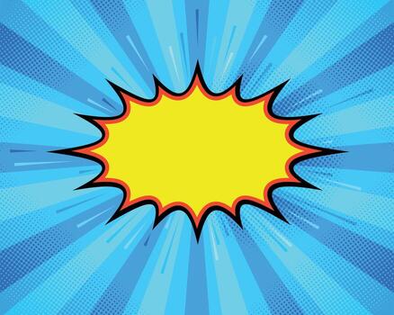 Retro comic style background with an explosion and halftone effect with space for your text, popart cartoon style backdrop vector