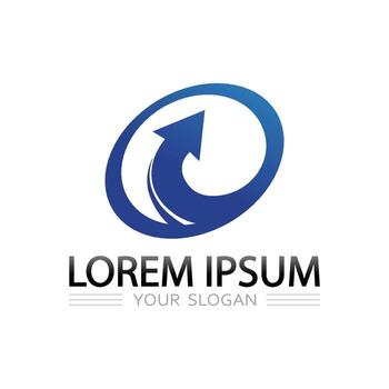 Abstract Curved Arrow Design Logo with Smooth Circular Rotation Symbol Style vector