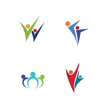 Abstract icon with stylized man symbol inside creative shape design for branding set vector