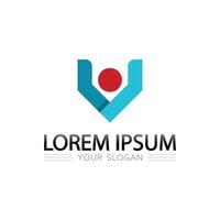 Minimal people logo design with stylized figure for brand vector