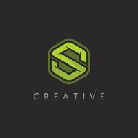 Flat S Letter Logo with Bold Outline for Modern Brand Icon vector