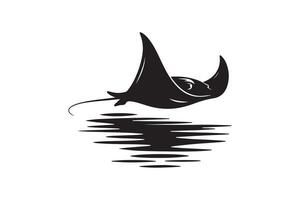 Flying Manta Ray Silhouette Design Marine Manta Ray Silhouette Graphic vector