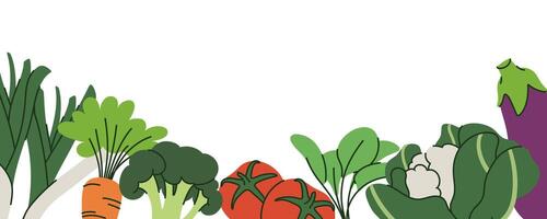 Colorful vegetable background with copy space, great for healthy food designs or banners. vector