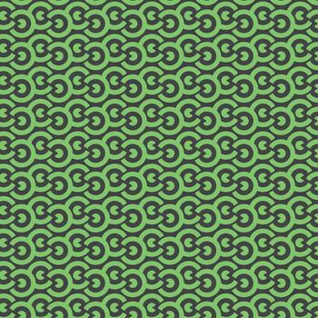 Abstract Geometric Circular Motif Repeat in Green on Gray vector