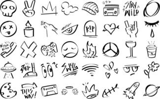 A large collection of doodles and symbols vector
