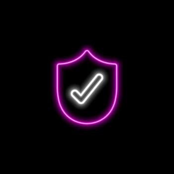 Check mark icon. neon style. 3D tick sign. Green Check mark icon isolated on white background. Simple branding graphic flat design. Green button yes. illustration. vector