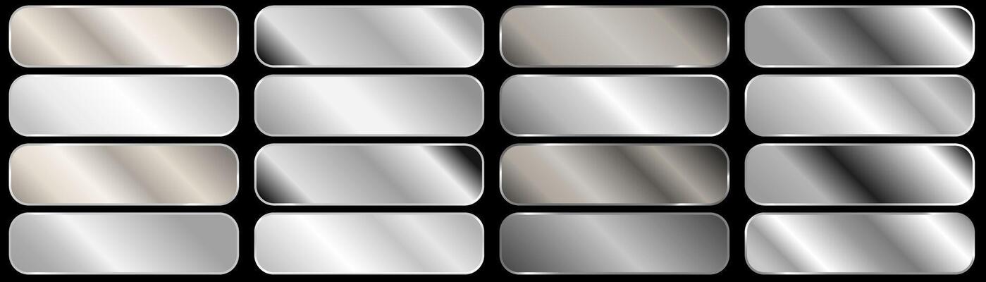 silver, Golden silver. Silver gradient. shiny metal collection, illustration