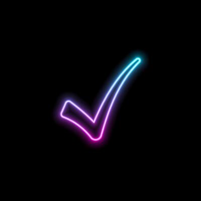 Blue check mark.neon style. Verified badge icon. Check symbols set. Social media account verification icons. Blue check mark icon. Verified profile badge. Check the symbol in blue color.